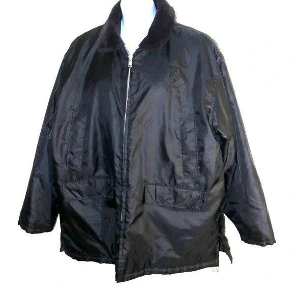 Black Men’s Parka 2xl. lined with hood Law Pro brand - Picture 1 of 6